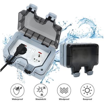 Swanew - Außensteckdose IP66 Wandsteckdosen Gartensteckdose Wasserdicht Steckdose Outdoor Steckdose Image