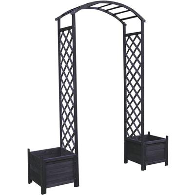 Rosenbogen Schwarz Rankhilfe Blumenkübel Torbogen Spalier Rankgitter Pergola Image