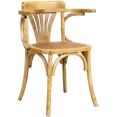Biscottini - Vintage-Thonet-Stuhl aus Holz und Rattan 45x77x42 cm rustikaler Stuhl mit Armlehnen, Image