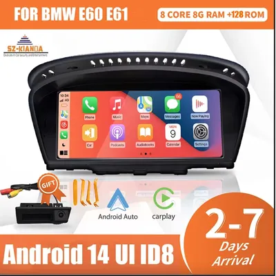 Wireless Apple CarPlay Android 14 Auto Car Multimedia For BMW 5 3 Series E60 E61 E62 E63 E90 E91 E92 E93 CCC CIC Radio GPS 4G