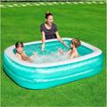 Piscina Gonfiabile Fuoriterra 2 Anelli Rettangolare 201 x 150 x 51 Cm Giardino - - Trade Shop
