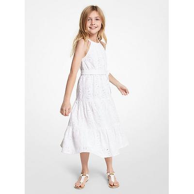 Michael Kors Floral Lace Belted Dress White 10Y