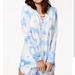 Jessica Simpson Tops | Blue Tie Dye Laceup Sweatshirt By Jessica Simpson Size Large | Color: Blue/White | Size: Lj