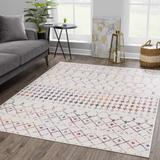 Tigris TGS-2333 3'11" x 5'7" Contemporary,Transitional Ivory/Colorful/Gray Area Rug - Hauteloom