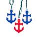 Kurt S. Adler 64128 - 10 Light 30" Green Wire Red & Blue Anchor Nautical Holiday String Set (UL 10/L RED/BLUE ANCHOR LIGHT SET (UL4350))