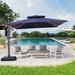 VredHom 11 Ft Patio Cantilever Offset Umbrella with Double Top