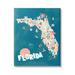 Stupell Industries Florida Sunny State Retro Vacation Tourism Vivid Map Super Oversized Stretched Canvas Wall Art By Ziwei Li Canvas/ | Wayfair