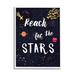 Stupell Industries Reach The Stars Motivational Phrase Outer Space Planets Stretched Canvas Wall Art By Amanda Murray in Brown | Wayfair