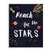 Stupell Industries Reach The Stars Motivational Phrase Outer Space Planets Stretched Canvas Wall Art By Amanda Murray in Brown | Wayfair