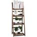 Loon Peak® 4-Tier Foldable Multifunction Plant Stand, Plant Organizer Storage Rack Wood in Brown | 44.33 H x 13.7 W x 16.53 D in | Wayfair