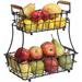 Rebrilliant 2-Tier Fruit Bowl in Black | 13 H x 14.5 W x 8.6 D in | Wayfair EC1DCE1858A942E0A58CE5FC44866A1F