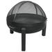 Red Barrel Studio® Steel Wood Burning Outdoor Fire Pit Plastic in Black/Brown/Gray | 34 H x 24 W x 24 D in | Wayfair