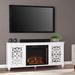 Darby Home Co Bodaway Electric Fireplace w/ Media Storage, White in Brown/White | 26.5 H x 58 W x 15 D in | Wayfair