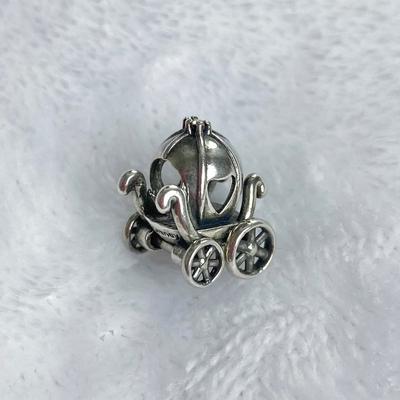 Disney Jewelry | Disney Cinderella Carriage Charm Bead | Color: Silver | Size: Os