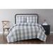 Everyday Buffalo Plaid Comforter Set by Truly Soft in Grey White (Size FL/QUE)