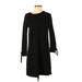 Ann Taylor LOFT Casual Dress - Shift: Black Solid Dresses - Women's Size X-Small