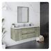 Loon Peak® Loon Peak Heerine 54" Wall-Mount Single Sink Bathroom Vanity Set w/ Mirror (Faucet Not Included) Wood/Quartz Top in Gray | Wayfair