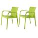 Lagoon Alissa Resin Stacking Patio Dining Armchair Plastic/Resin in Green | 31.3 H x 23.6 W x 22.8 D in | Wayfair 7050V5-SALGS