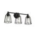 17 Stories Bathroom Vanity Light, Farmhouse Cage Wall Light, Industrial Wall Sconce Lighting, Metal in Black | 9.38 H x 22 W x 7 D in | Wayfair