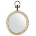 Longshore Tides Solok Round Framed Wall Mounted Accent Mirror in Wood/Metal in Brown | 11.81 H in | Wayfair AA0EC8DF26224031B146E38FF7E446FE