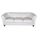 Canora Grey Darlaine 87" Rolled Arm Chesterfield Sofa Linen in White | 31 H x 87 W x 37 D in | Wayfair FAE77ADA57C748799A0722528B0567FD