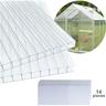 Swanew - 14x Polycarbonat Hohlkammerstegplatten (60.5 x 121cm) 4mm 10,25 m² Doppelstegplatte für