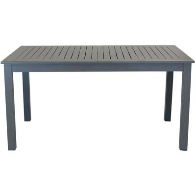 Garten-Tisch 150x90 cm Rodi ausziehbarer aus Taupe lackiertem Aluminium Aluminium