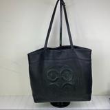 Coach Bags | Coach Vintage Black Pebbled Leather Raised Monogram Tote Bag | Color: Black | Size: Os