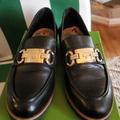 Kate Spade Shoes | Kate Spade Kolby Horse Bit Buckle Leather Loafers Size 7-Euc | Color: Black/Gold | Size: 7