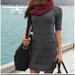 Athleta Dresses | Athletica Gray Short Sleeved Striped Bodycon Strata Zipper Travel Dress S | Color: Black/Gray | Size: S