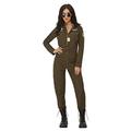 Smiffys Damen Kostüm Top Gun Maverick Aviator Karneval Fasching Gr. L, Farbe - Olivgrün