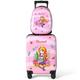 Kids Luggage and Backpack 18 Suitcase with Spinner Wheel Hard Case Travel Suitcase 13 Backpack Girl Suitcase Set for Kids Travel Suitcase Supplies, Pink, Mermaid Style