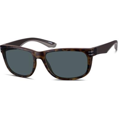 Zenni Men's Rectangle Rx Sunglasses Tortoiseshell Plastic Full Rim Frame