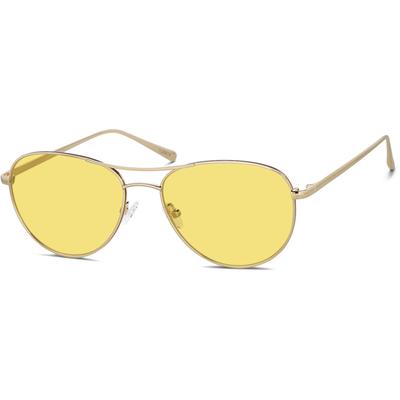 Zenni Men's Boho Aviator Rx Sunglasses Gold Stainless Steel Full Rim Frame