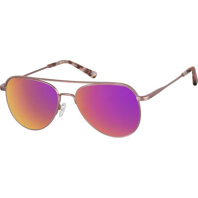 Zenni Vintage Aviator Rx Sunglasses Pink Stainless Steel Full Rim Frame