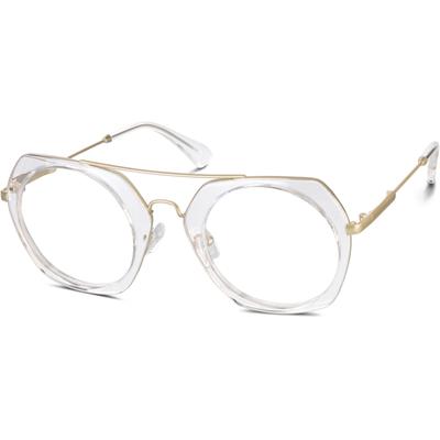 Zenni Women's Geometric Rx Sunglasses Clear Mixed Full Rim Frame