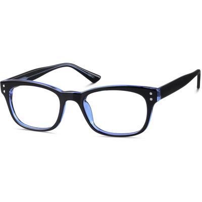 Zenni Rectangle Glasses Black Plastic Full Rim Frame