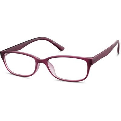 Zenni Women's Oval Glasses Purple Plastic Full Rim Frame