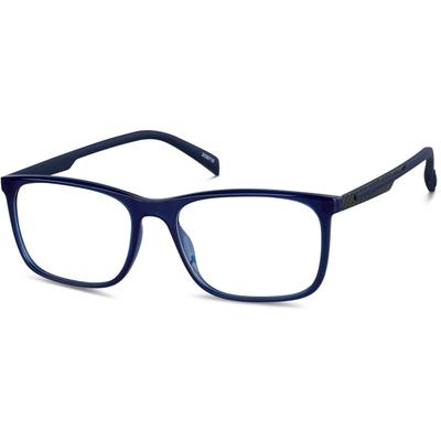 Zenni Men's Rectangle Prescription Glasses Blue Carbon Fiber Full Rim Frame