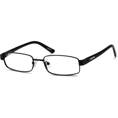 Zenni Boys Rectangle Glasses Black Metal Full Rim Frame