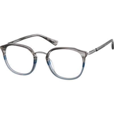 Zenni Geometric Prescription Glasses Gray Tortoiseshell Mixed Full Rim Frame
