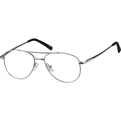 Zenni Aviator Glasses Silver Stainless Steel Full Rim Frame