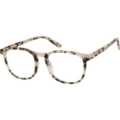 Zenni Round Glasses Ivory Tortoiseshell Plastic Full Rim Frame