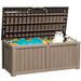 FRUITEAM 120 Gallons Gallon Water Resistant Resin Lockable Deck Box in Beige Resin in Brown | 23.6 H x 26.6 W x 56.25 D in | Wayfair FT-DBMW120-WF