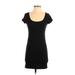 H&M Casual Dress - Mini Scoop Neck Short Sleeve: Black Solid Dresses - Women's Size Small