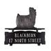 Montague Metal Products Inc. Yorkshire Terrier 2-Line Lawn Address Sign Metal in Gray | 12.25 H x 14.75 W x 0.32 D in | Wayfair