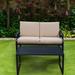 Winston Porter Rocking Chairs & Outdoor Table Set (Double Chair) Metal in Black | Wayfair F53FEF812E1145DE90F9430749390E73