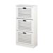 Rosecliff Heights Wooden 12 Pair Shoe Storage Cabinet Manufactured Wood in Brown/White | 43 H x 21 W x 9.5 D in | Wayfair