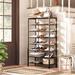 17 Stories 8 Tier 32 Pair Shoe Rack Large Capacity Shoe Shelf Metal/Manufactured Wood in Black/Brown | 49.6 H x 29.5 W x 11.4 D in | Wayfair