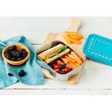 Lunchbots Medium Trio Stainless Steel Bento Lunch Box - 3 Sections, Pink Stainless Steel in Blue | 1.75 H x 6 W x 5 D in | Wayfair